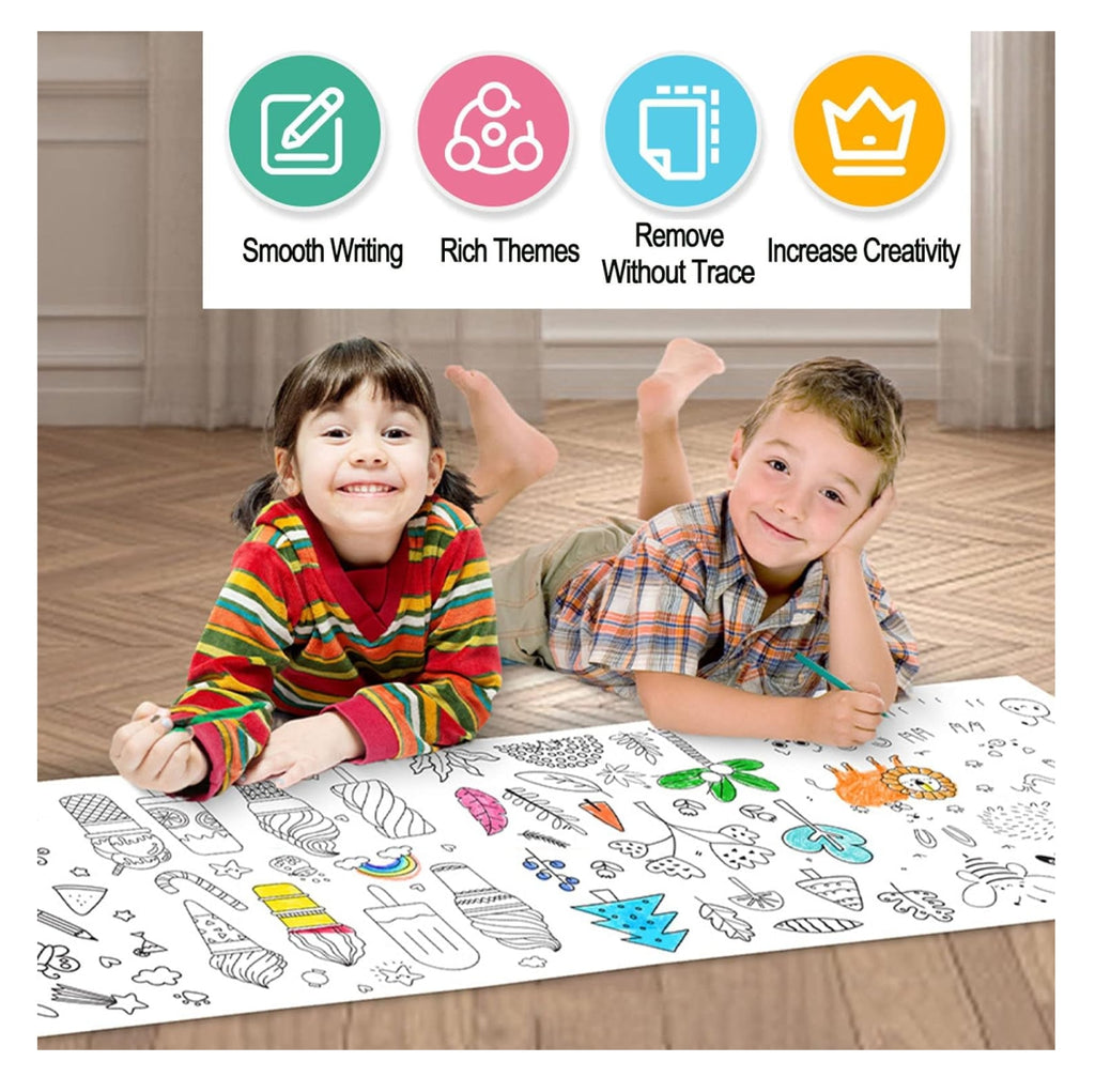 🎨 SET DE ARTE INFANTIL 208 PIEZAS + ROLLO DE DIBUJO