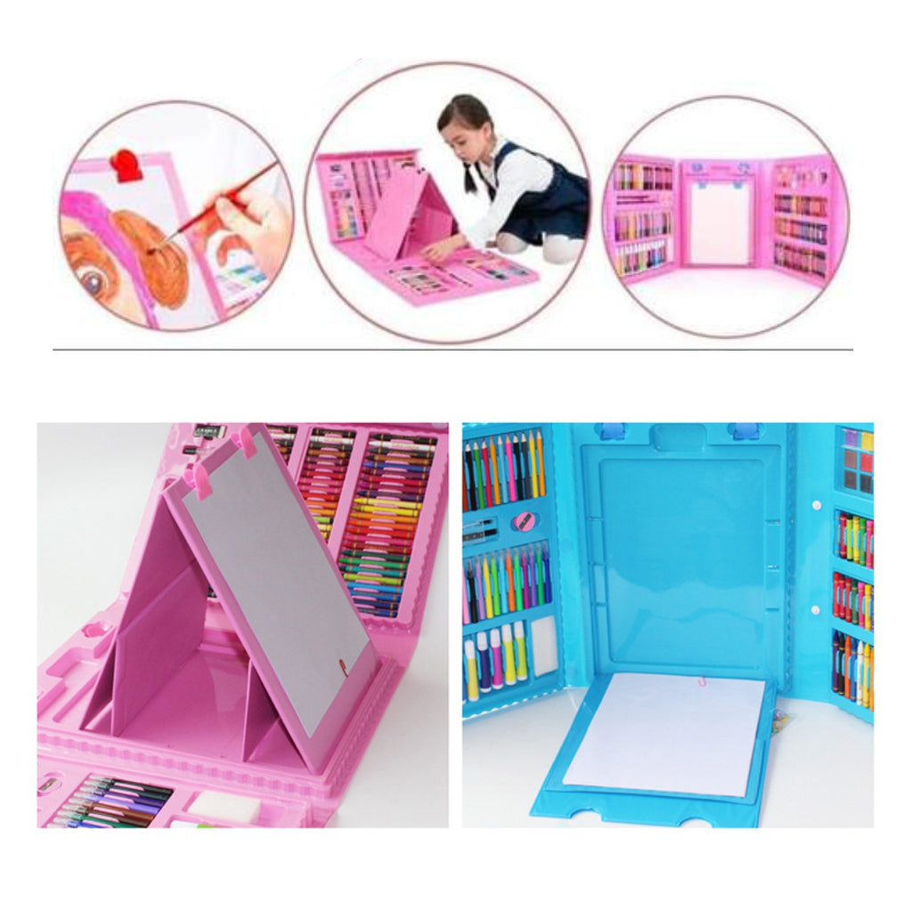 🎨 SET DE ARTE INFANTIL 208 PIEZAS + ROLLO DE DIBUJO